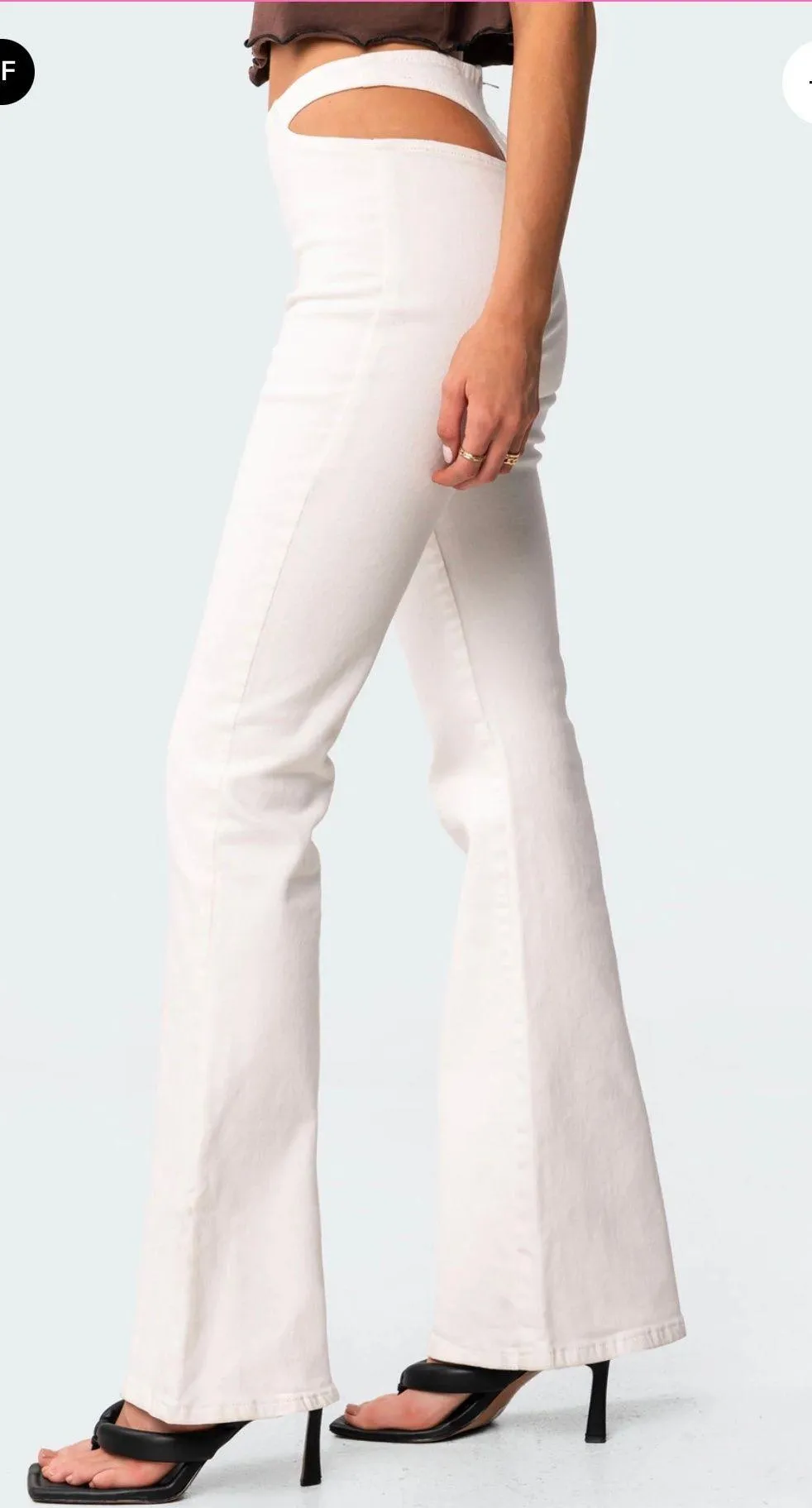Edikted Kira Cut-Out Flared Jeans - Image 4