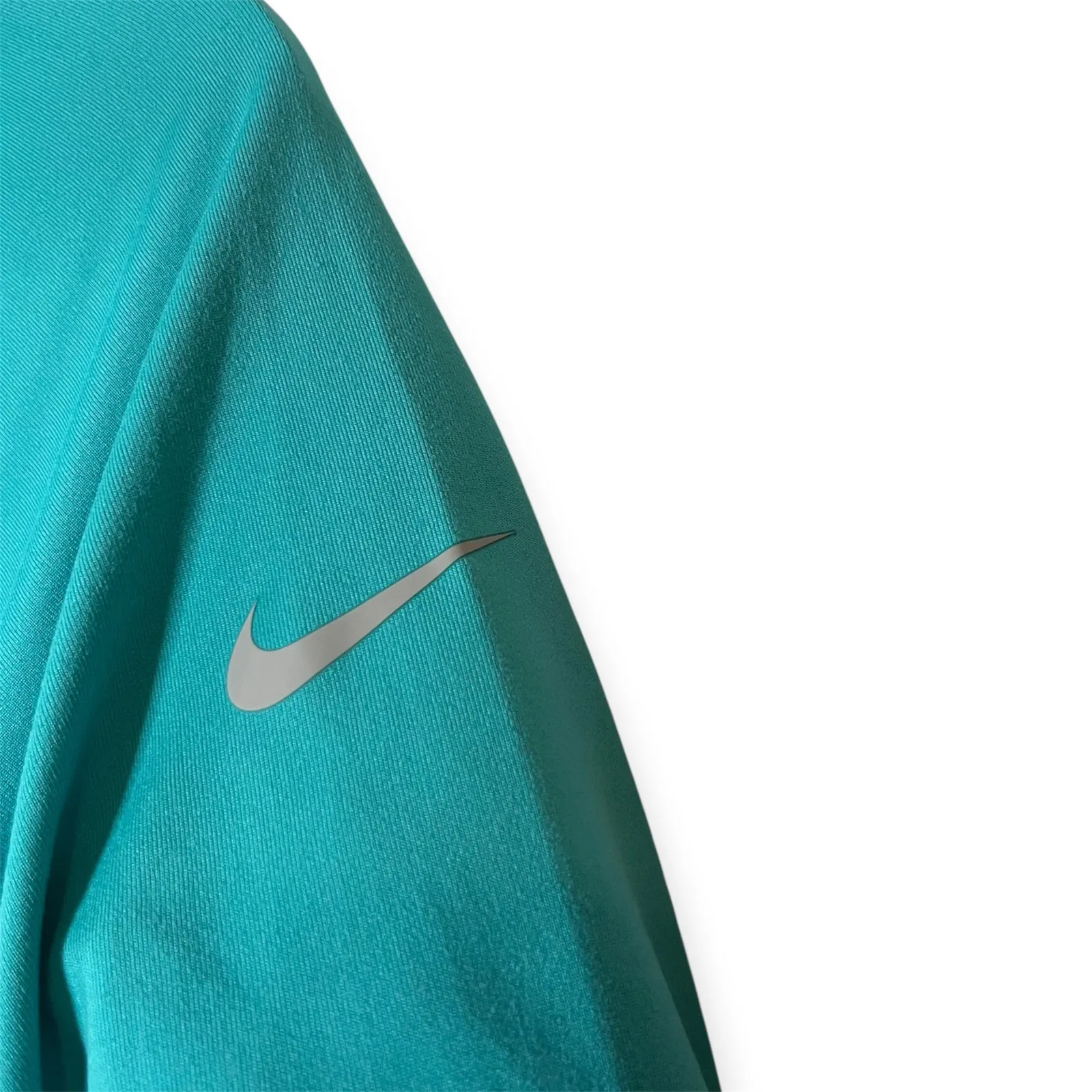 Nike Dri-FIT Element Teal Zip Pullover Top Reflective Swoosh Size Large Running - Image 3