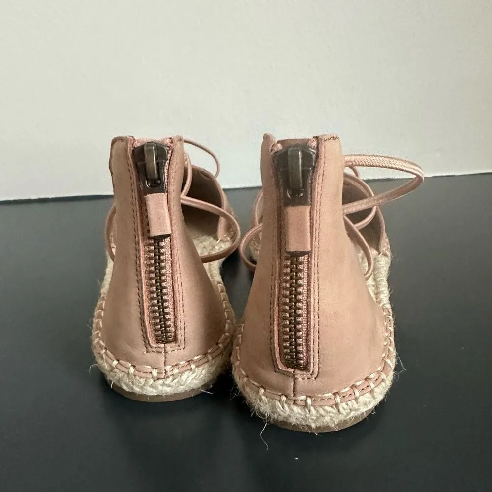 NEW Eileen Fisher Nude Pink Strappy Closed Toe Zipper Back Comfort Espadrille 6 - Image 6