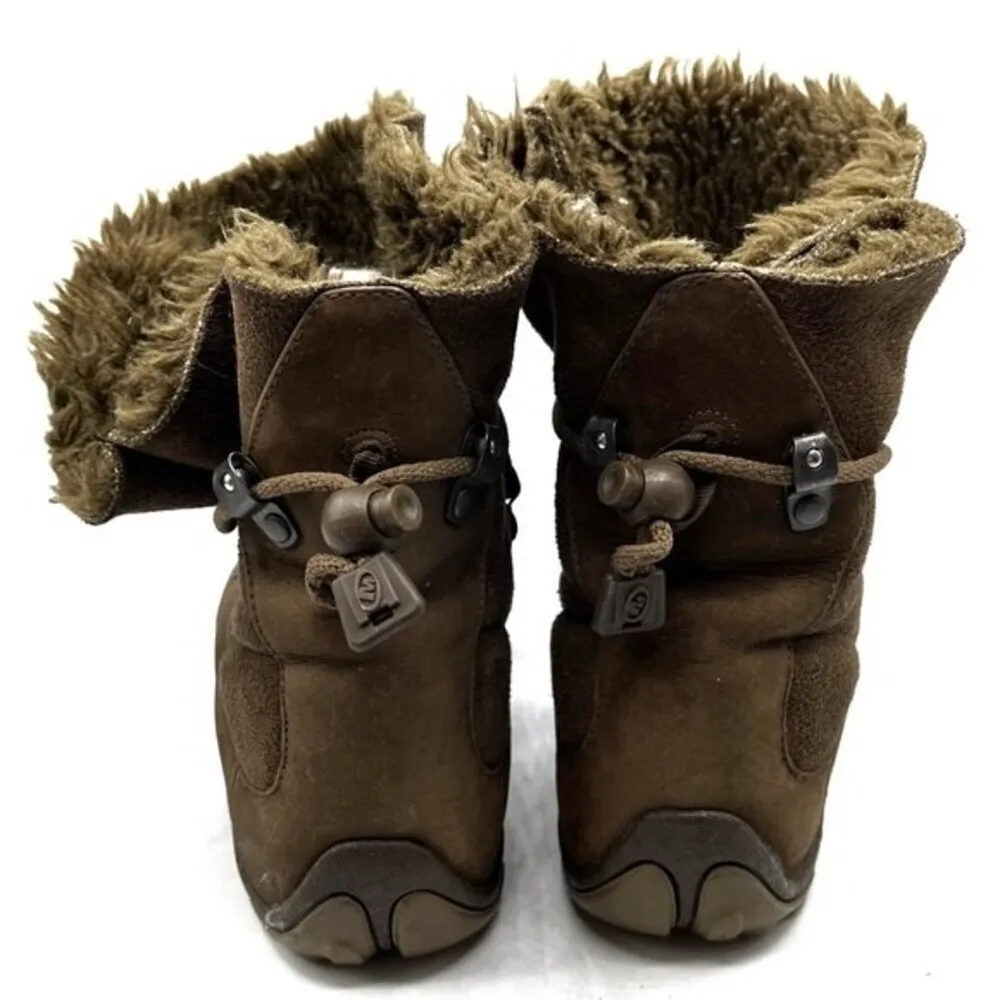 Merrell Vibram Womens Forecast Tug Leather Chocolate Boots Size 7 Sherpa Lined - Image 7