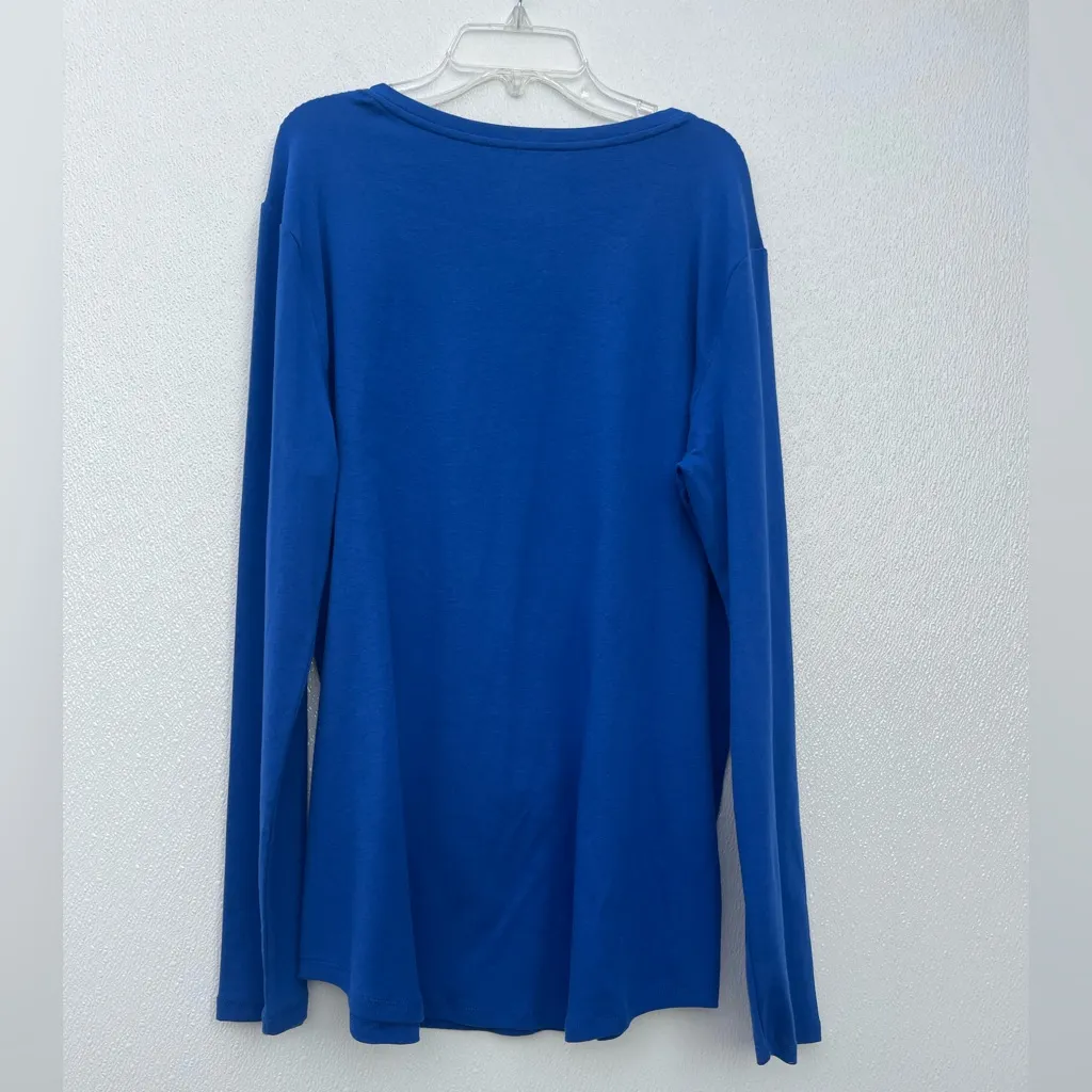 Vibrant Blue V-Neck Long Sleeve BCG Top Size XXL - Image 3