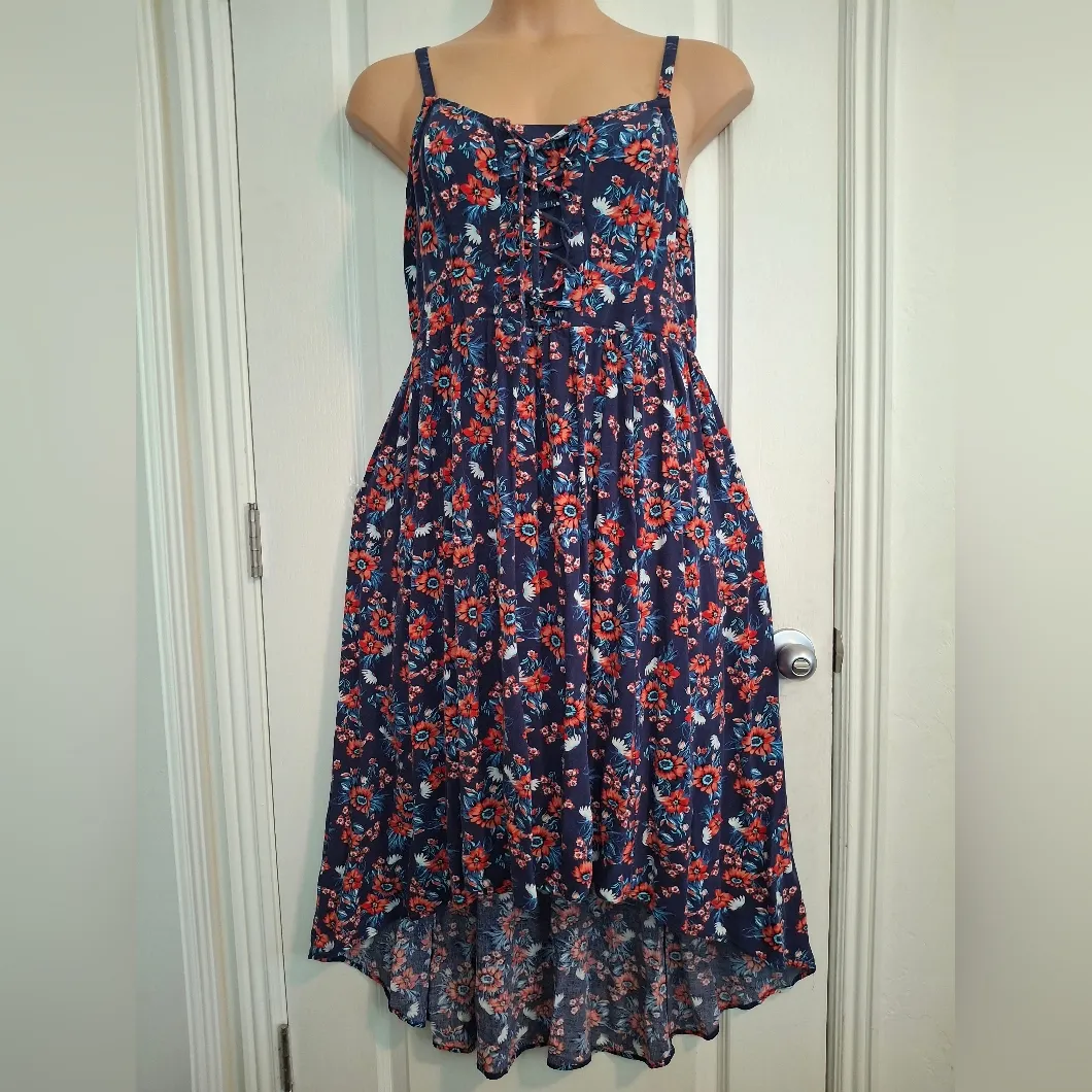 Torrid Sz 1 Floral Navy Blue Dress - Image 2