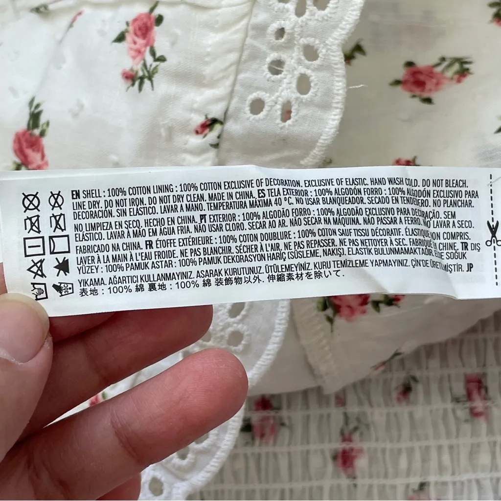 Forever 21 Top floral lace corset lace up womens White (size 1x) cottagecore - Image 5