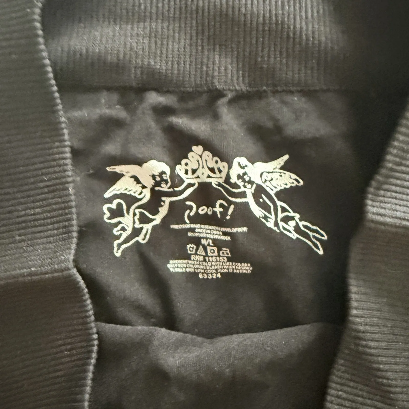 Set New Y2K Poof! Black and White Stretchy Lace Hem Biker Shorts Sz M/L - Image 6