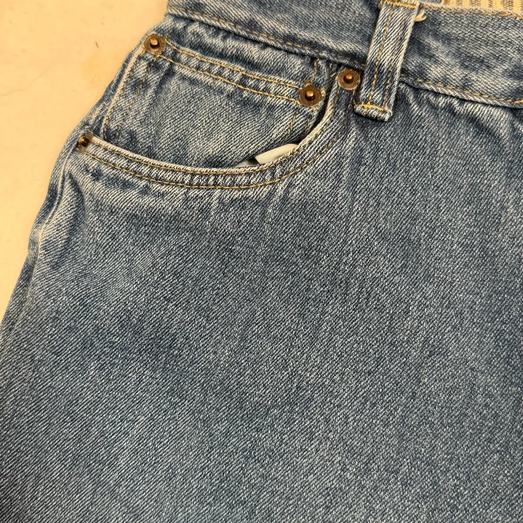 Y2K Baggy Jeans, Wide Leg, Mid Rise, Carpenter/Skater style, Petite/Ankle Crop Blue Size 0P - Image 4