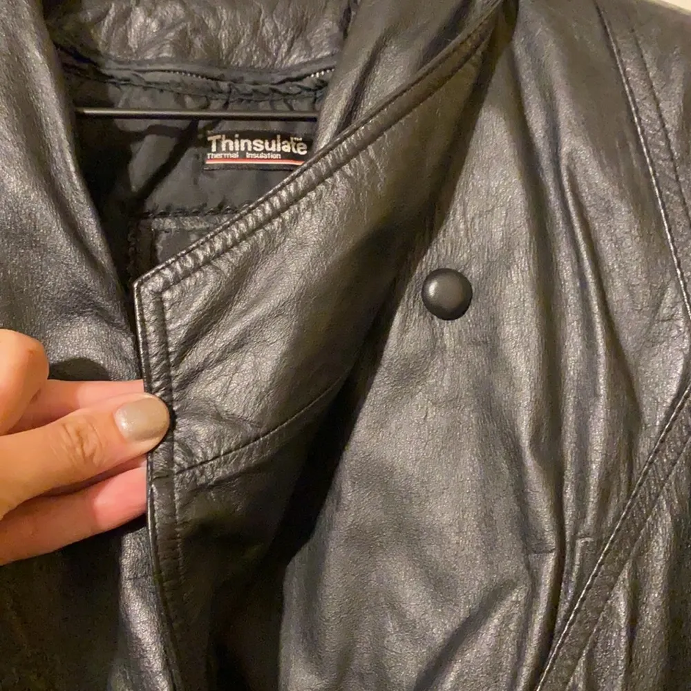 wilson's leather Vintage 90s  Thinsulate black leather moto jacket, size medium - Image 6