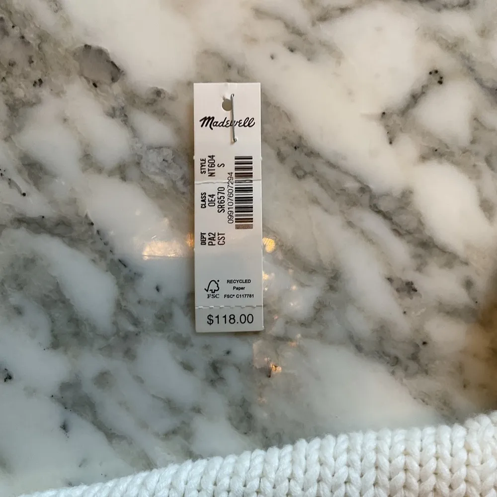 NWOT attached Madewell Ribbed Cotton Turtleneck Sweater Stripe Sz S snag to sew - Image 12