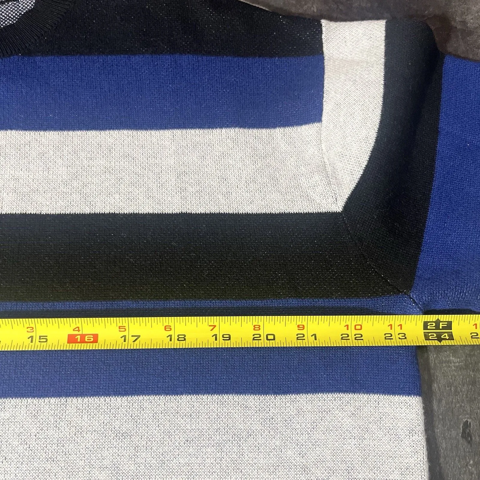 Jones New York Size Large Jacquard Geometric Colorblock Crewneck Sweater - Image 5