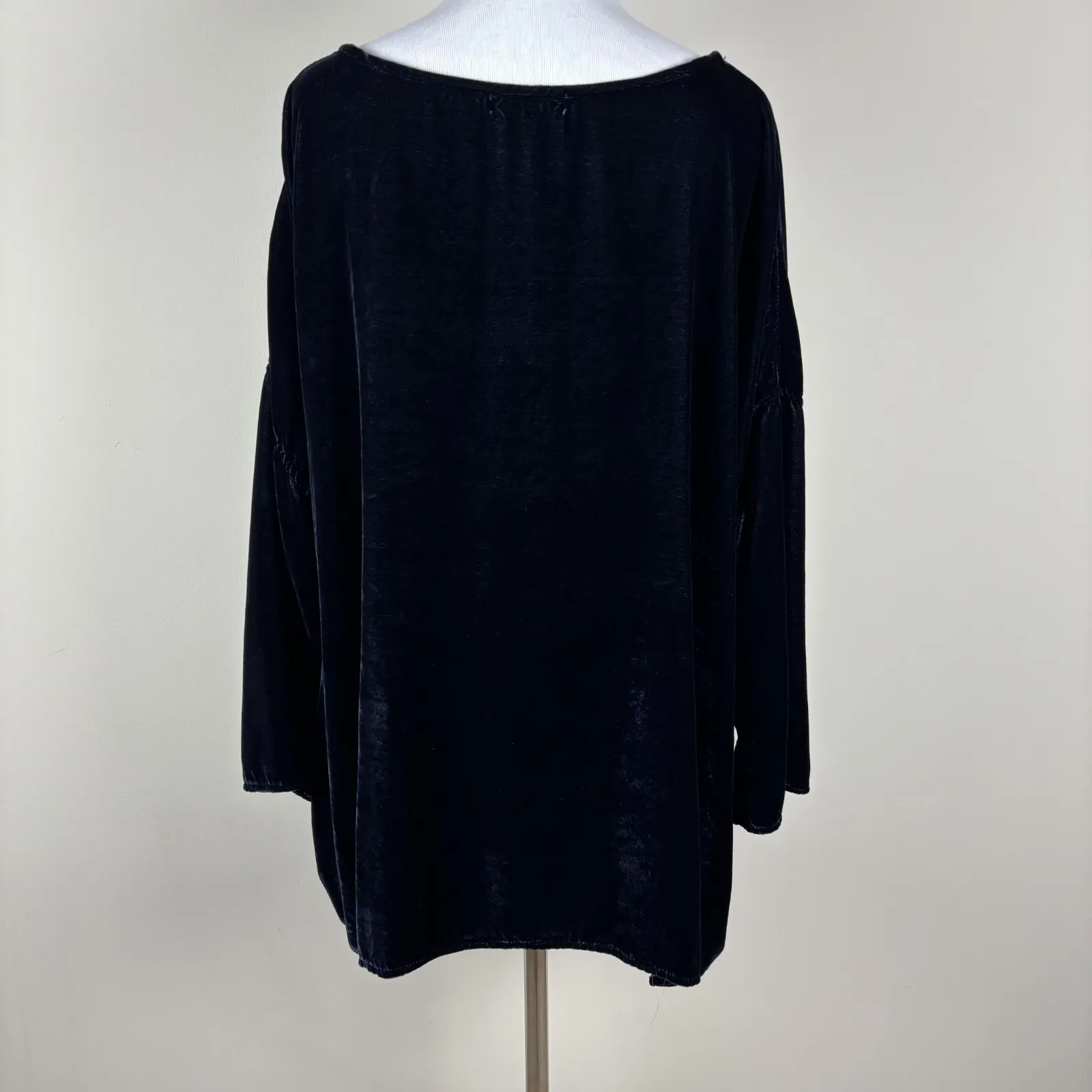 CP Shades Sibella Top Womens Small Velvet Silk Blend Boxy 3/4 Sleeve Oversized S - Image 5