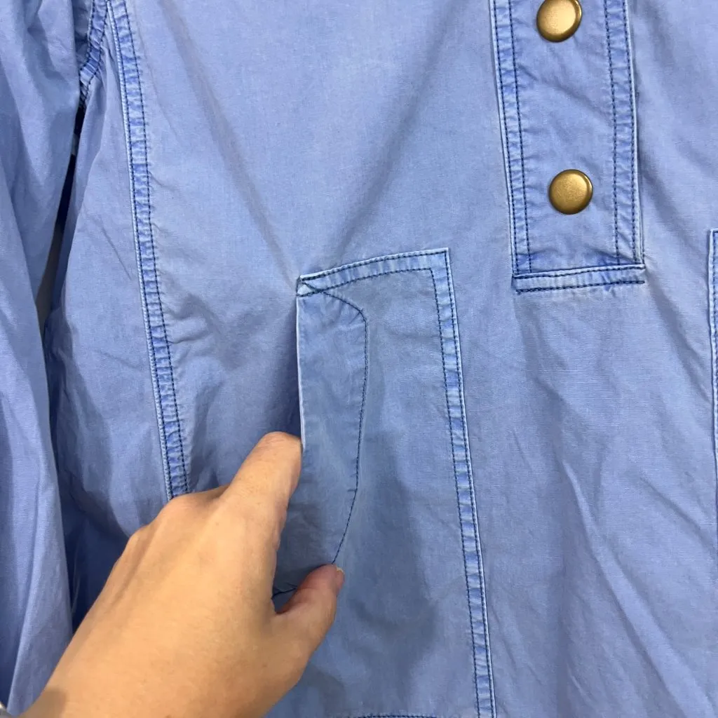 New Pilcro Anthropologie XS Blue Long Sleeve Jessa Utility Jacket w/Pockets - Image 7