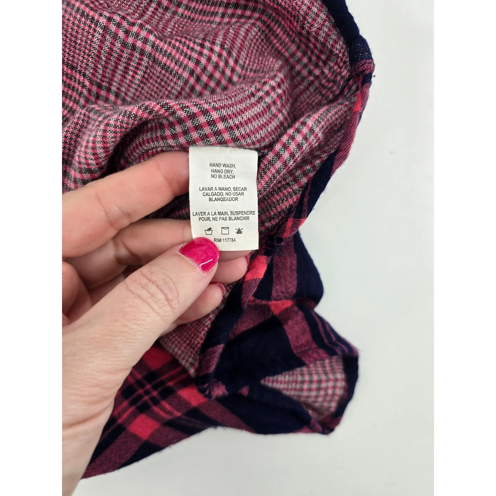 Rails Plaid Long Sleeve Button Down Shirt Navy Pink Size Small Soft - Image 5