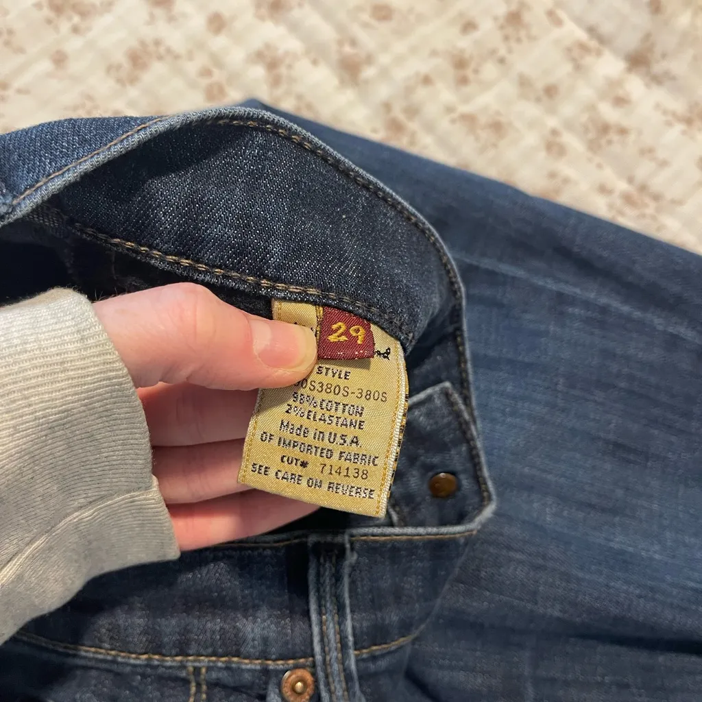 7 For All Mankind dark denim low rise jeans - Image 3