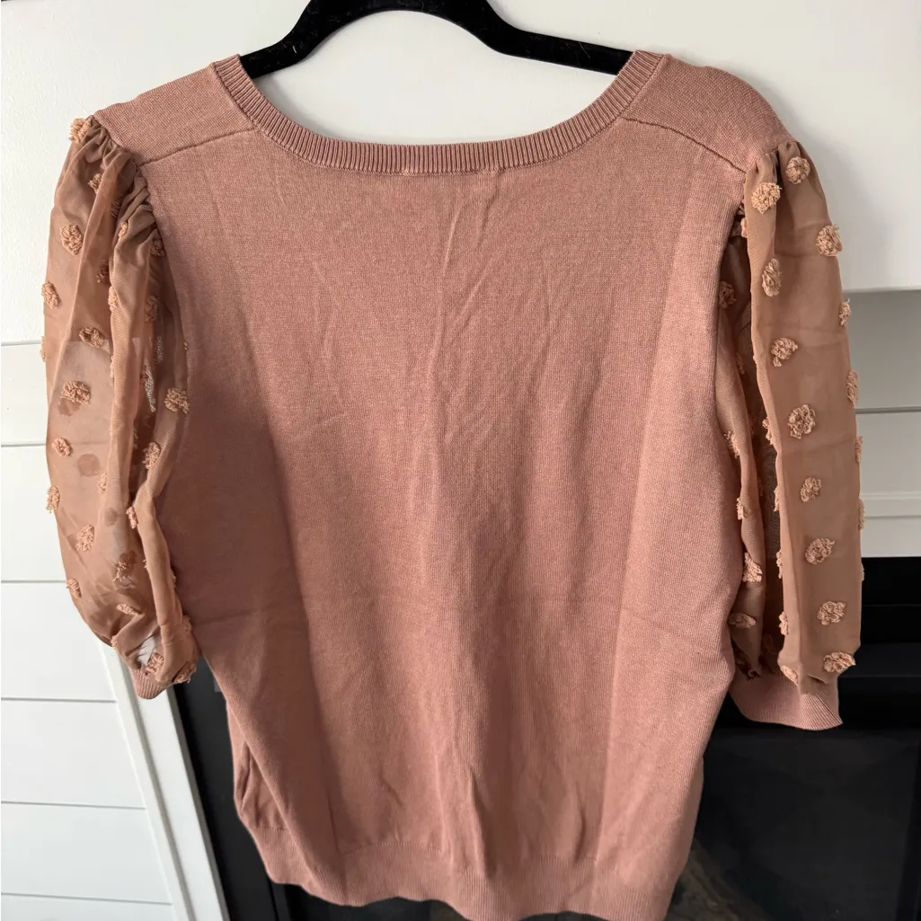 Rio & Rian V Neck Sweater Medium NWT Brown - Image 4