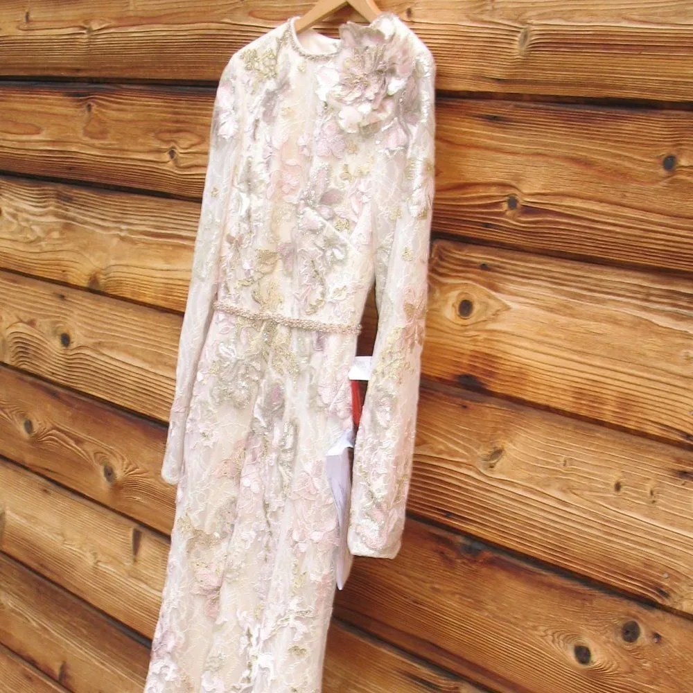 Mac Duggal 11174 Embroidered Lace Floral Trumpet Gown Dress - Image 6