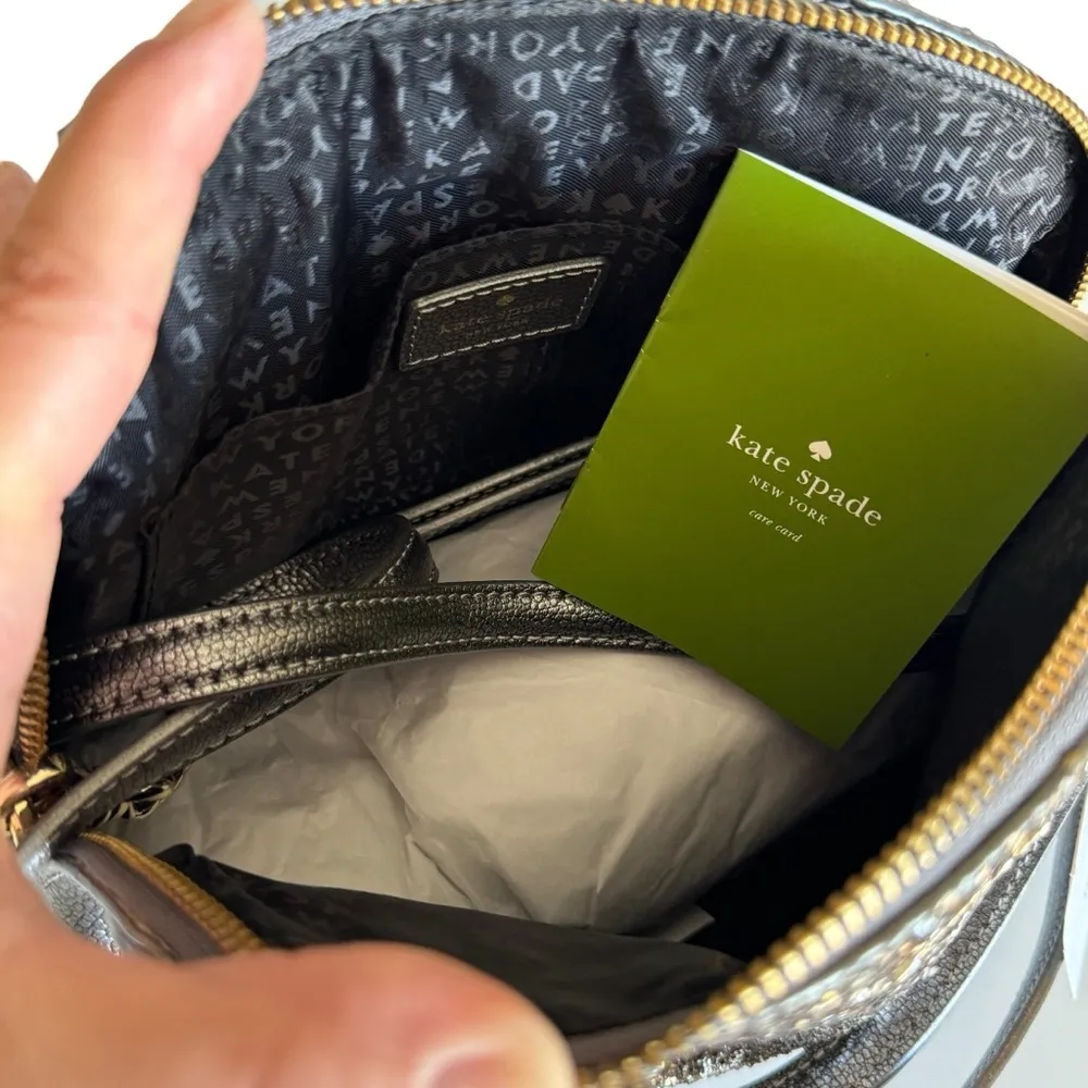 NWT New  Mini Reiley Laurel Way Glitter Bag Satchel Crossbody Gunmetal - Image 8