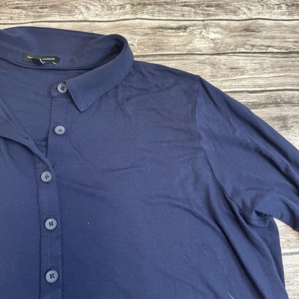 Universal Standard Women's Sally Liquid Jersey Shirt Dress Midnight Blue S 14 16 - Image 4