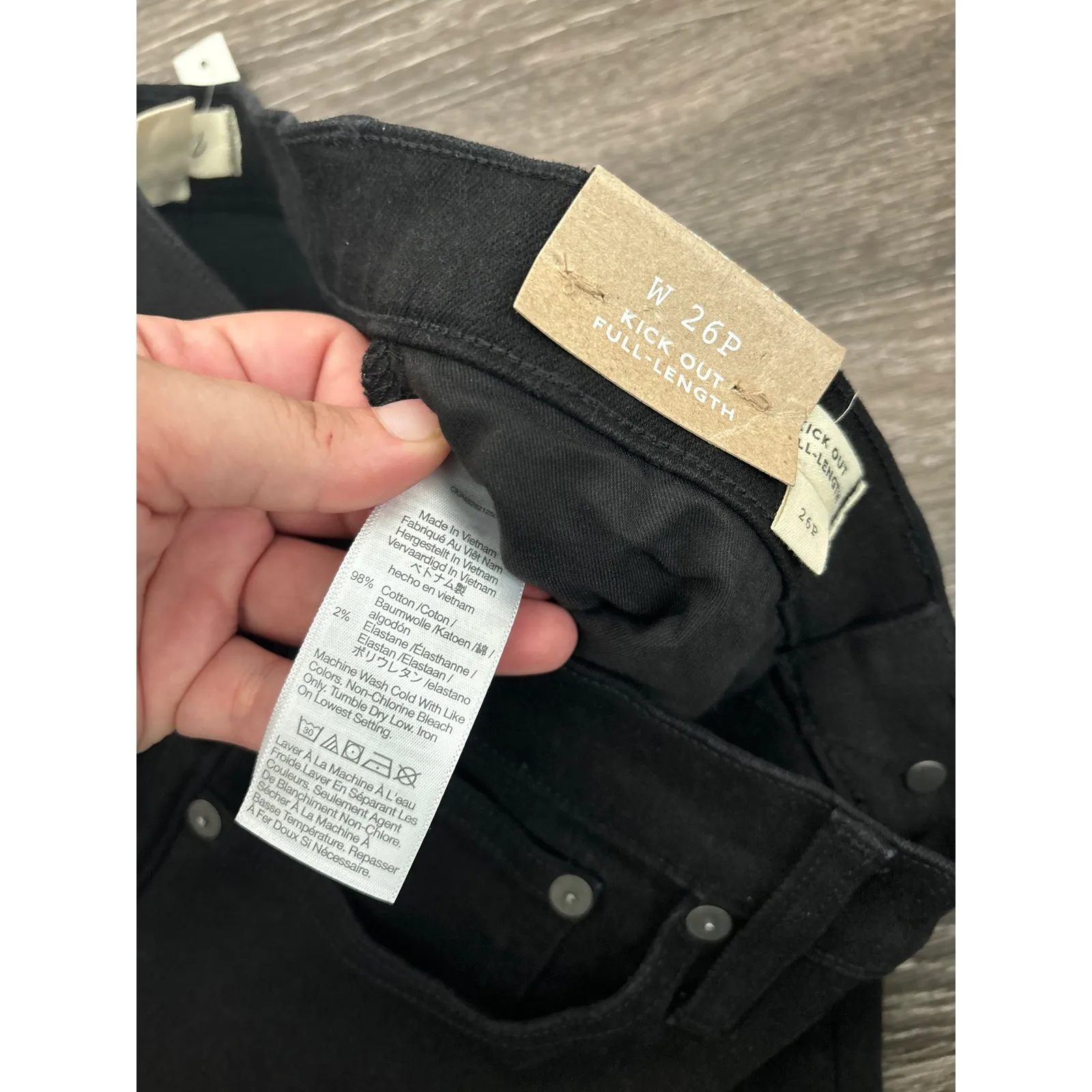 NWT Madewell Kick Out Full-Length Jeans In Black Size 26P - Image 6