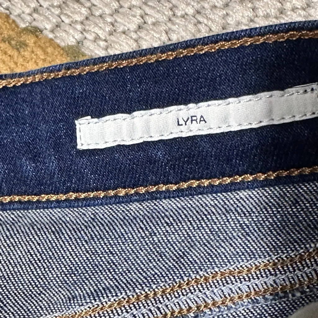 Citizens of Humanity Womens Lyra Wide Leg Crop Jeans Lotus Stretch Raw Hem 28 - Image 8