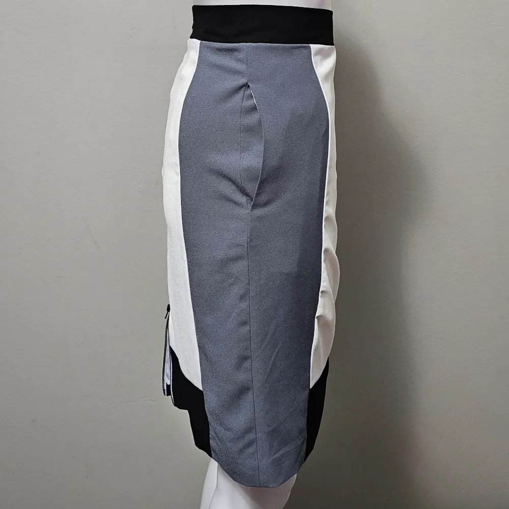Narciso Rodriguez for Design Nation Neutral Colorblock Pencil Skirt Size 4 - Image 4