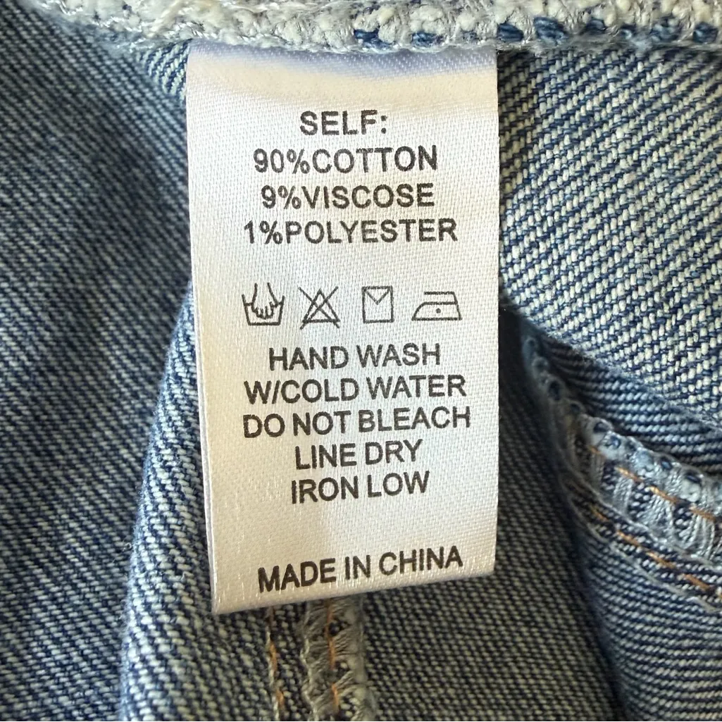 Denim Button Front A Line Mini Skirt 90s Y2K Blue Women's Size Medium Jean Skirt - Image 4