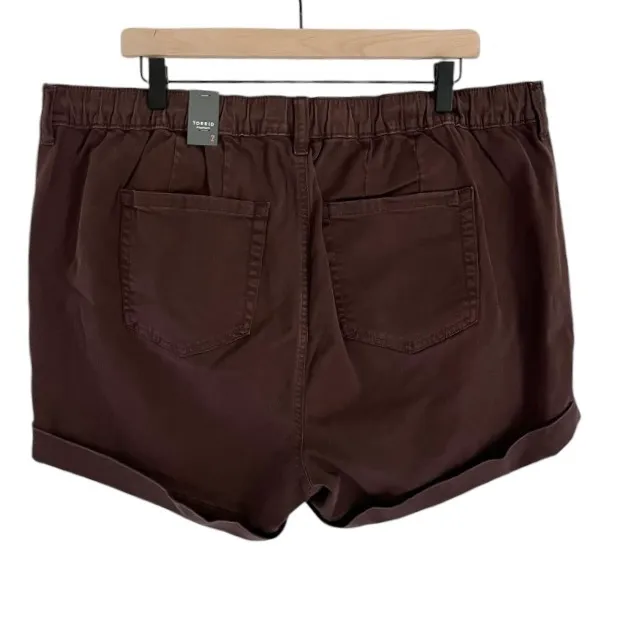 NWT  3.5 Inch Pull On Stretch Twill Boyfriend Shorts Puce Brown Purple 2X - Image 5