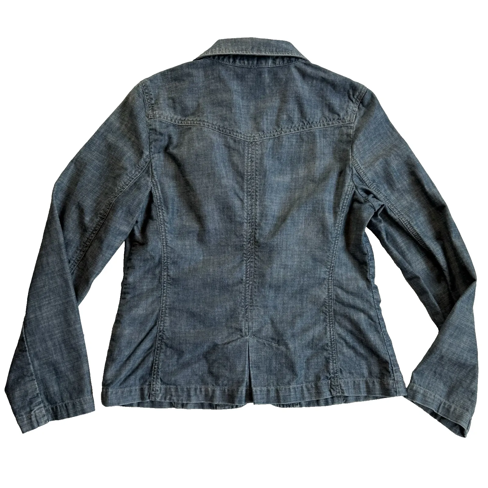 Talbots Denim Blazer Jacket 10 M Jean Western Yoke Equestrian Preppy Classic - Image 3