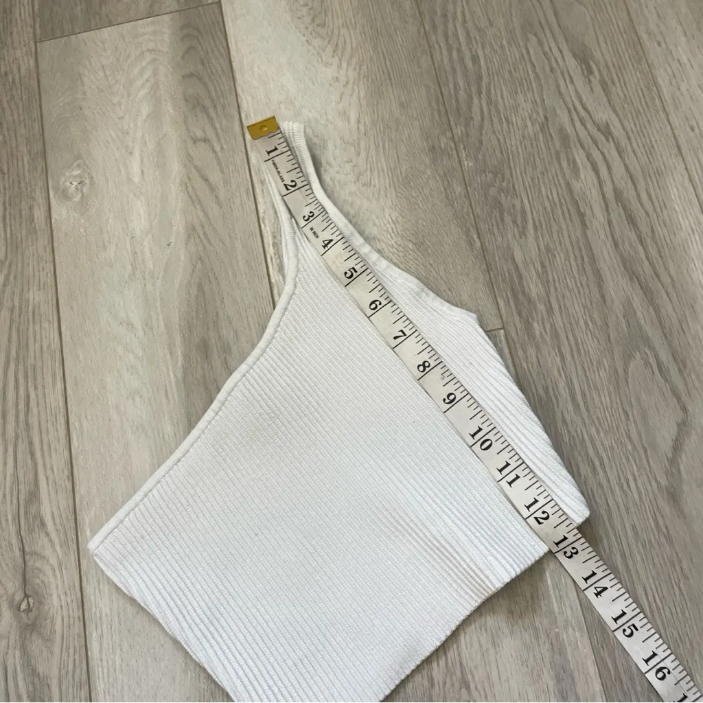 Babaton One Shoulder Crop Tank sculpt knit womens White (xsmall) going out party - Image 6