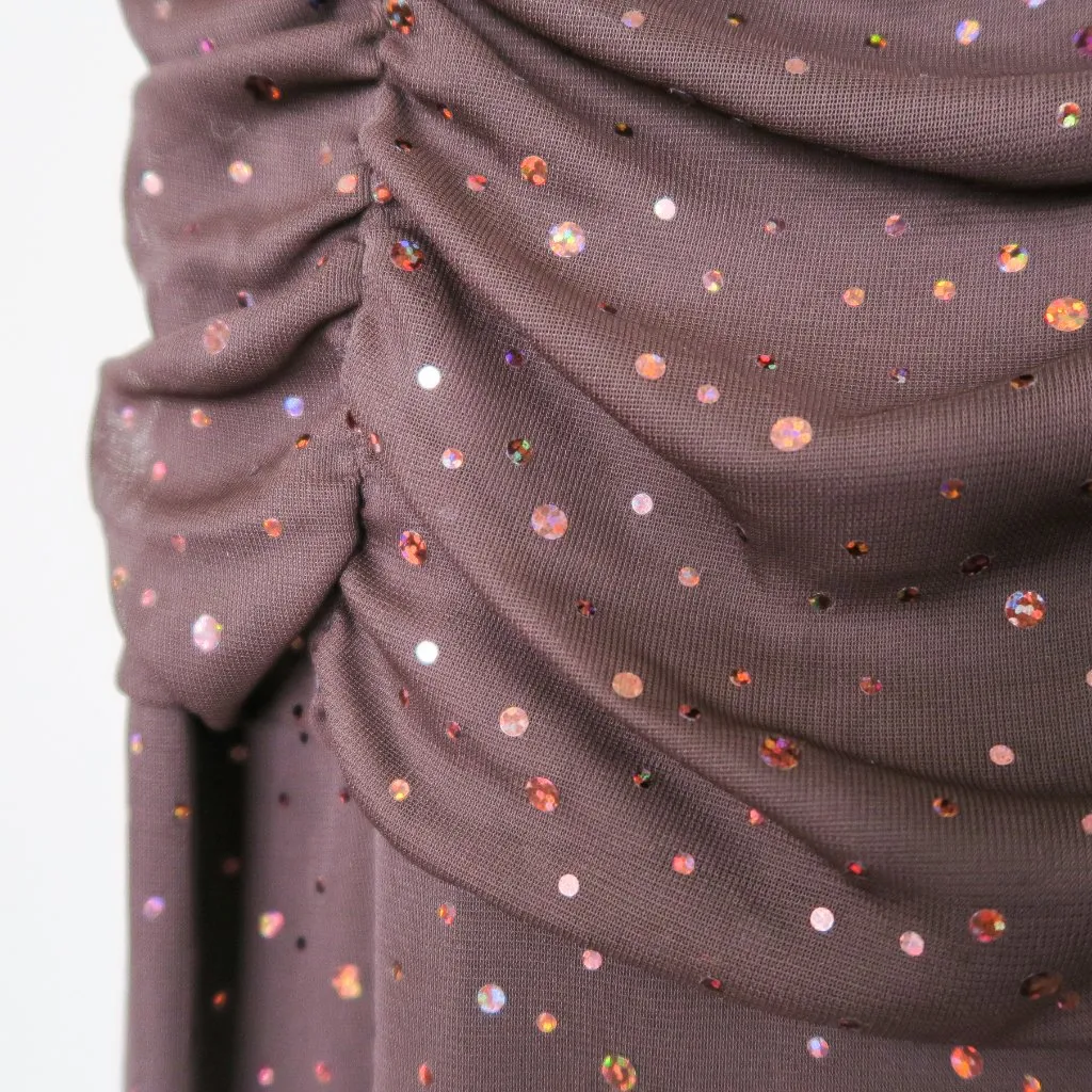 Vintage Y2K Ruby Rox Brown Sparkley Midi Dress - Image 6