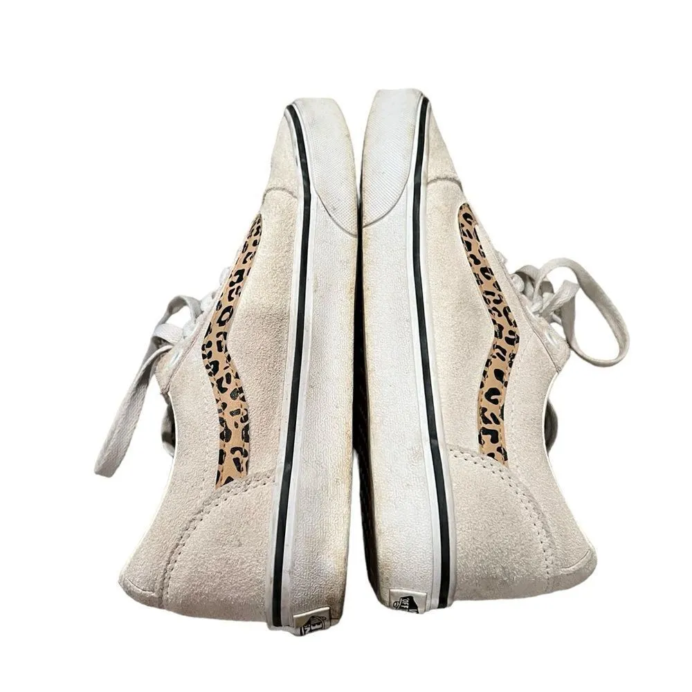 Vans Ward Ivory Suede Cheetah Stripe Low Top Lace-Up Skateboarding Sneakers 8 - Image 7