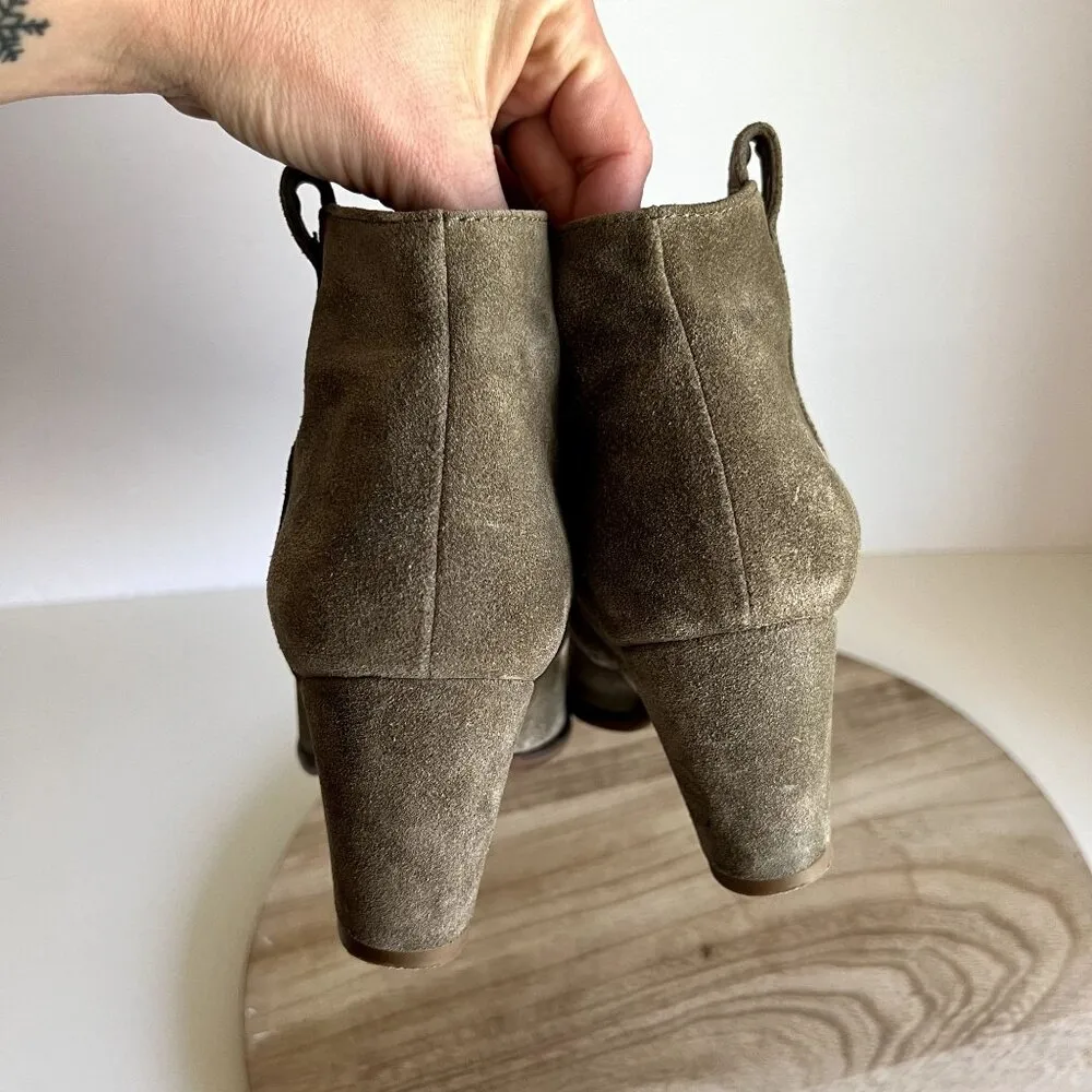 Madewell Billie Sage Worn in Suede Almond Toe Zipper Ankle Boot 8.5 - Image 2