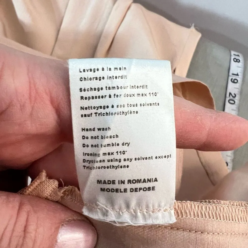 Maje blush pink silk cap sleeve zipper detail sheath dress size 1 or US small - Image 10