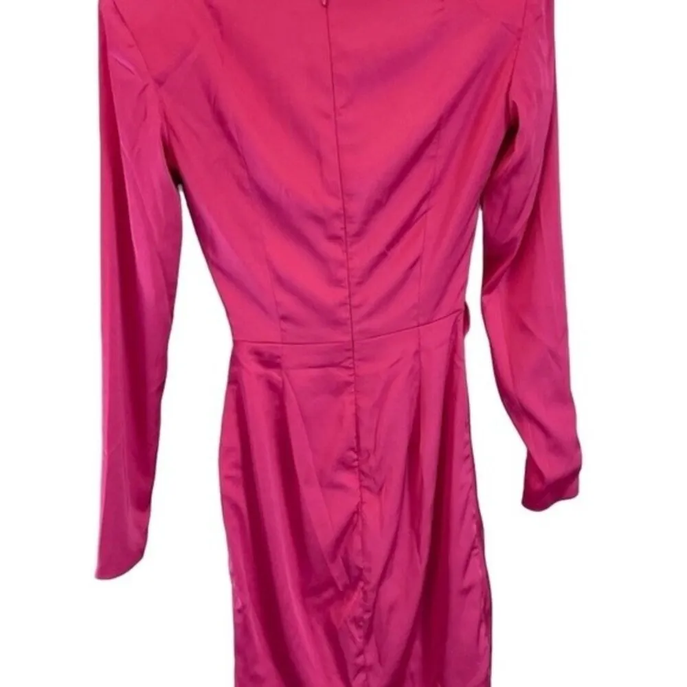 HOUSE OF CB 'NELINHA' HOT PINK TUX WRAP DRESS - Image 7
