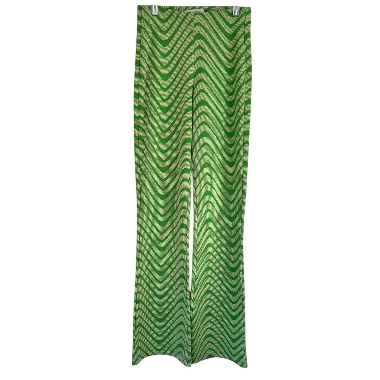 Urban Outfitters Green Swirl Groovy High Waist Knit Flare Pants Women’s Size XS - Image 3