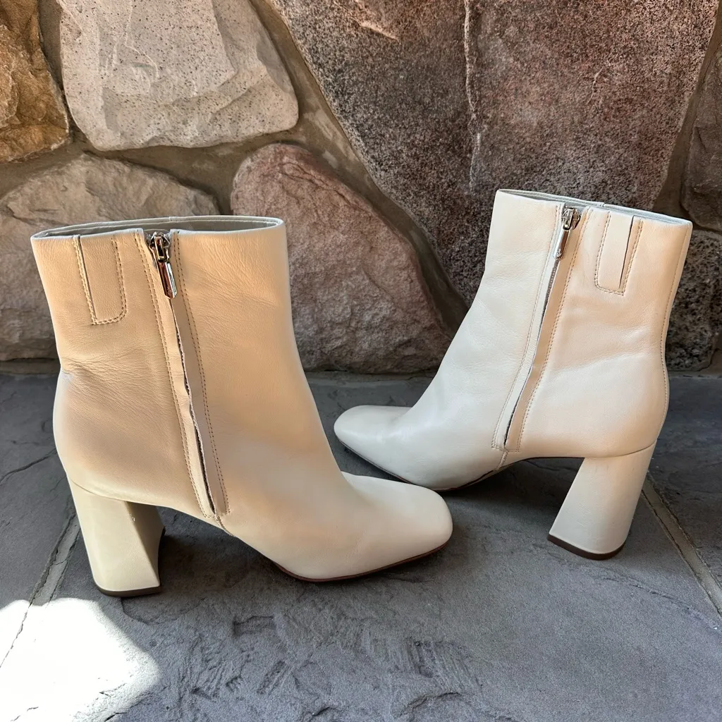 Sam Edelman
Women's Codie Square-Toe Flared-Heel Booties Ivory Zip Up - Image 4