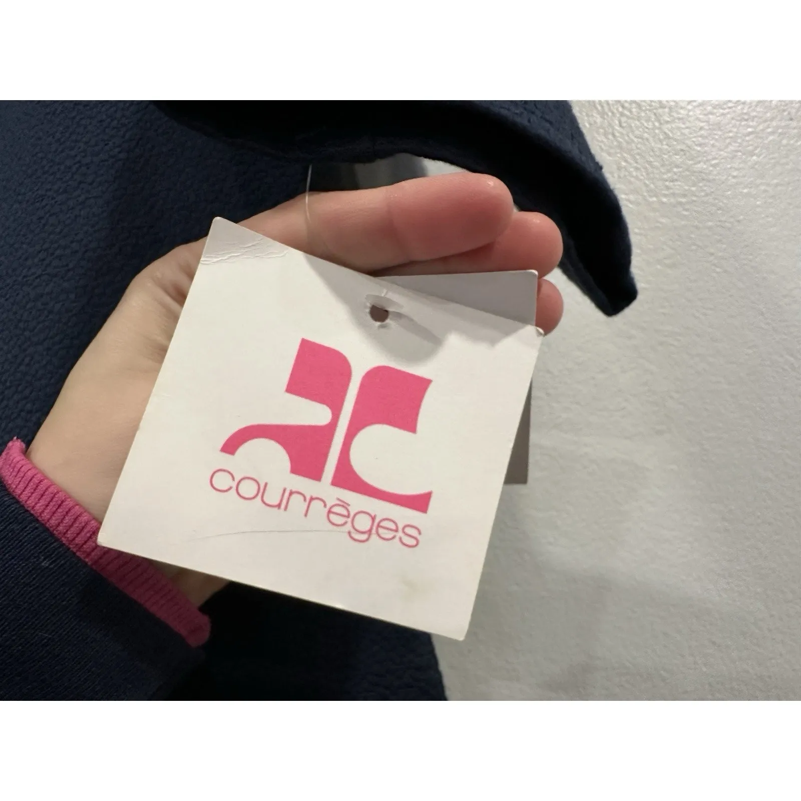 Courreges Marine Blue 3/4 Sleeve Textured Dress Sz 40/8 NEW - Image 4