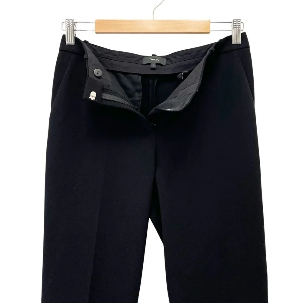 Theory Cropped Slim Pant Black Admiral Crepe Classic Dress Pants Women’s Size 2 - Image 7