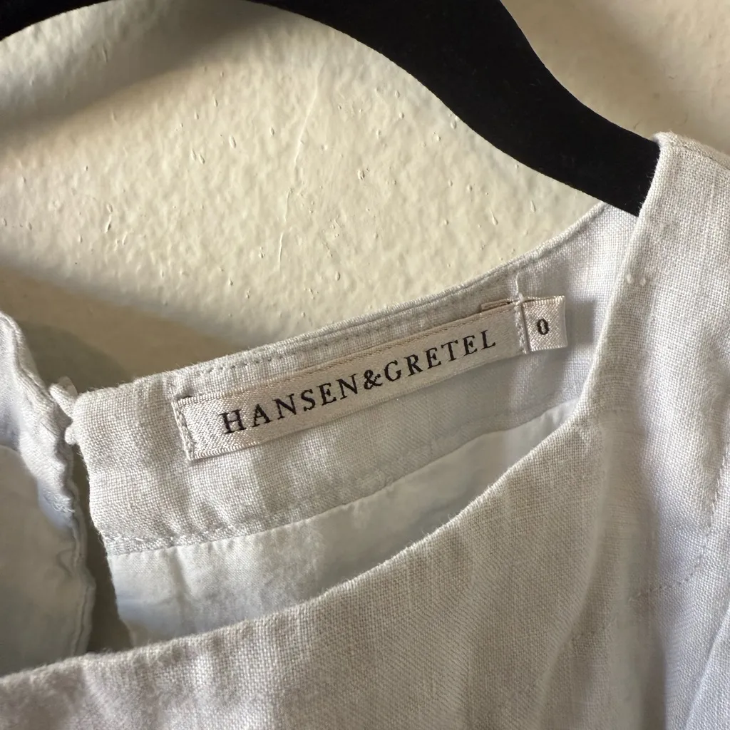 Hansen & Gretel ELLEN 100% LINEN DRESS Pale Blue Size 0 Summer Vacation Resort - Image 3
