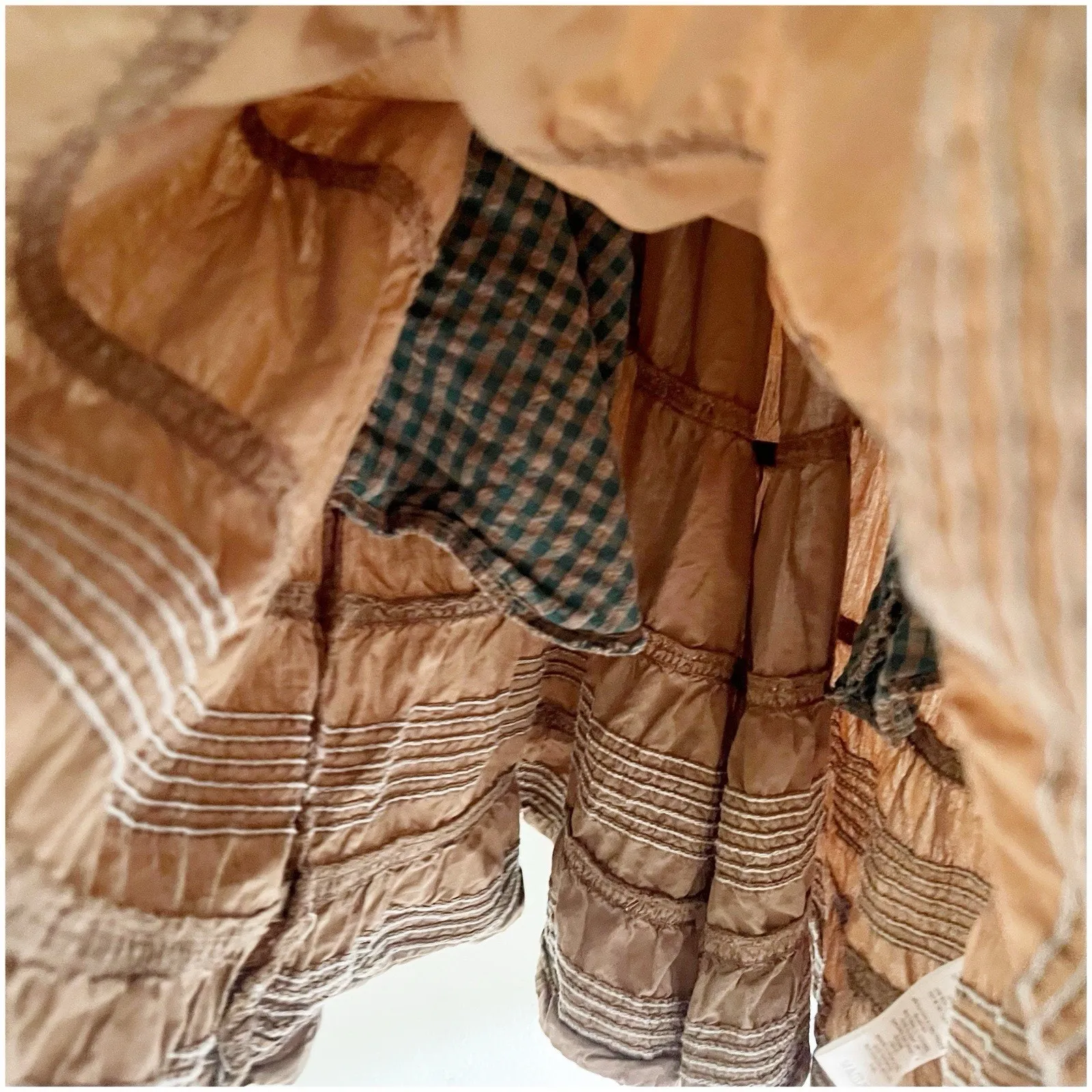 Anthropologie Pilcro Jumper Dress Cross Back Size Small Mocha Brown Pockets - Image 5