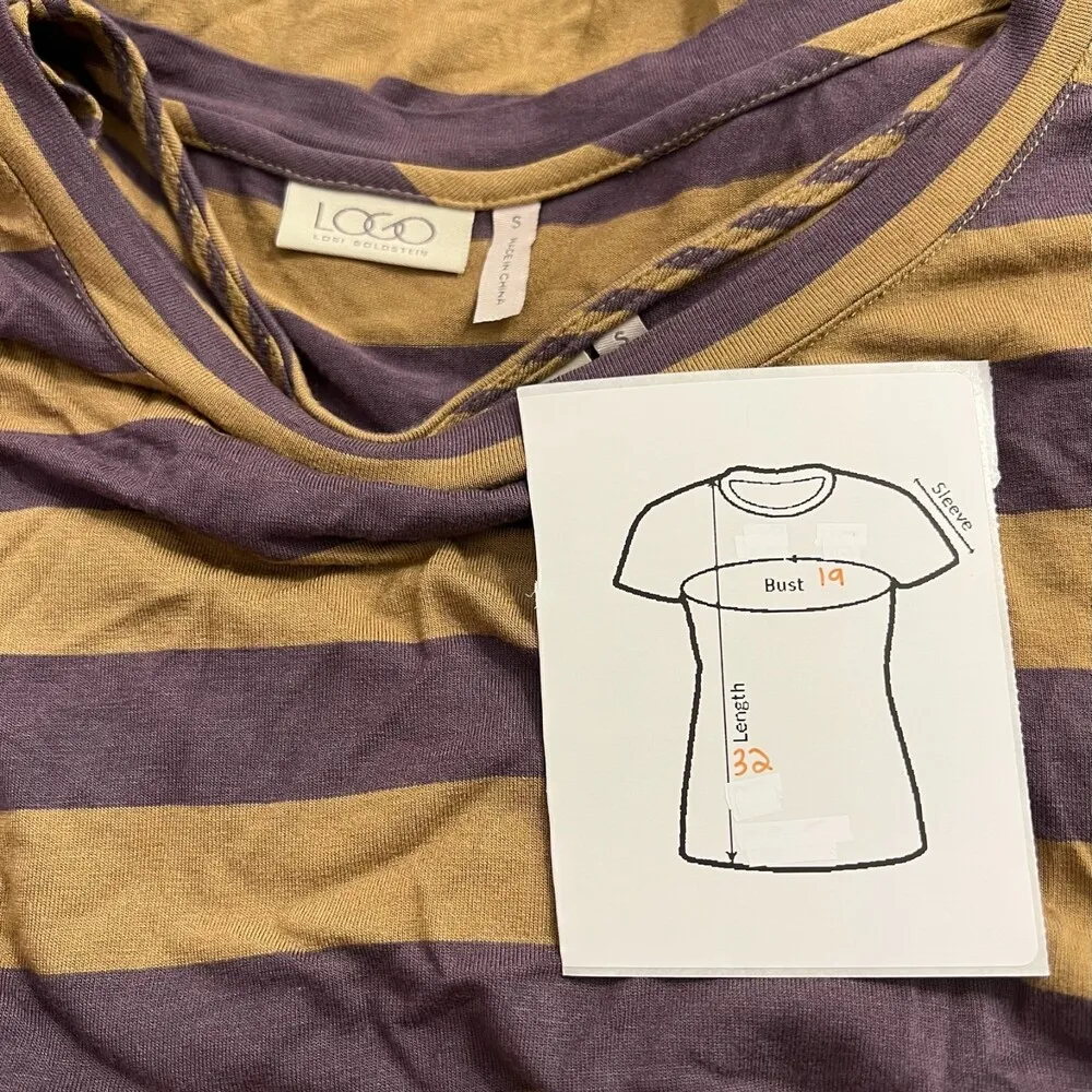 LOGO by Lori Goldstein Stripe Top and Contrast Stripe Tank Twin Set Size Small - Image 7