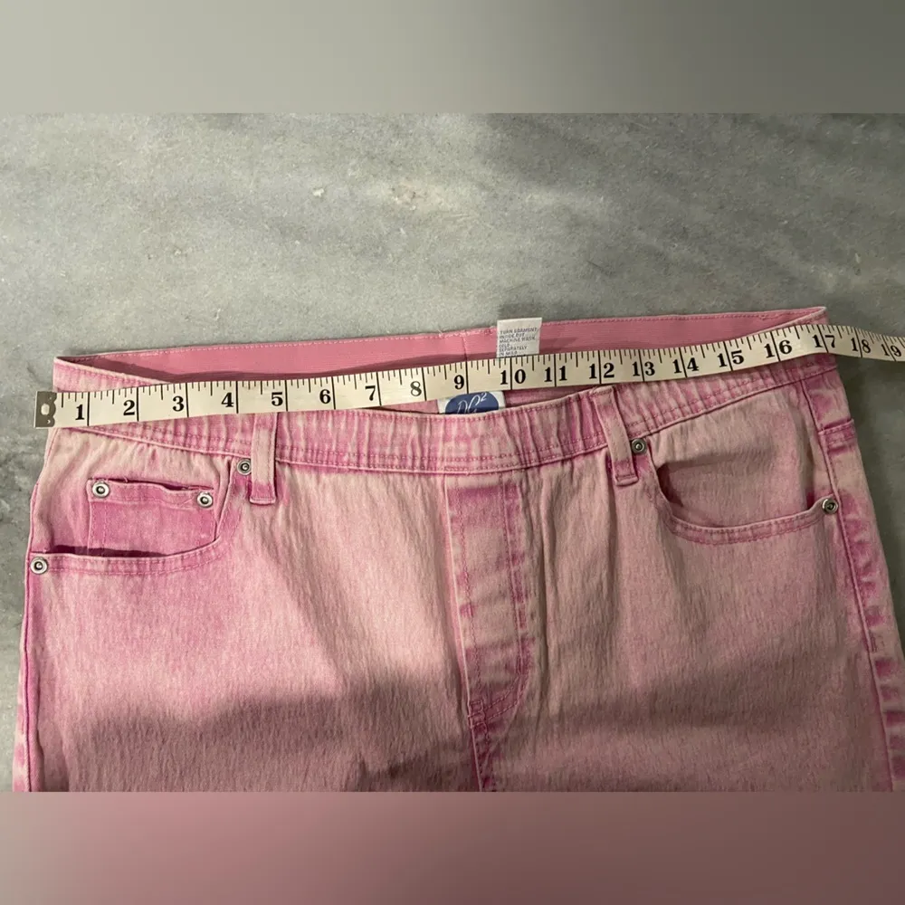 Diane Gilman DG2 Pink Acid Wash Pull On Stretch Denim Skinny Jeans Size L T Size L - Image 9