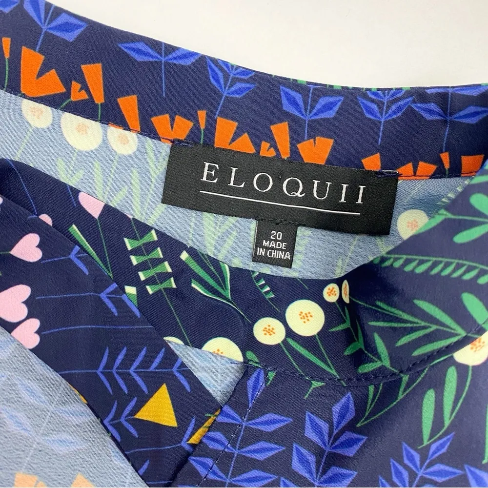 Eloquii Floral Heart Striped Keyhole Boho Bohemian Midi Dress - Image 14