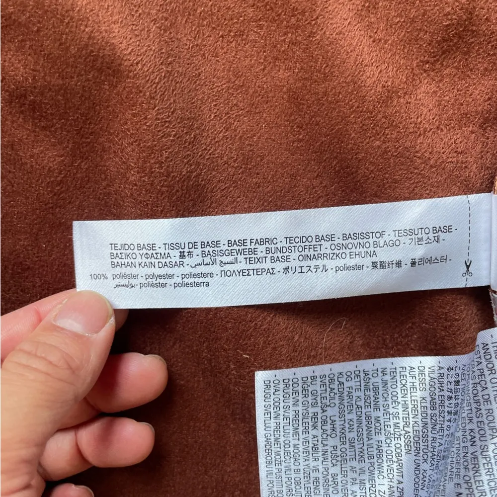 Woman Brown Faux Leather Short Sleeved Button-Up Midi Dress Sz XS - Image 9