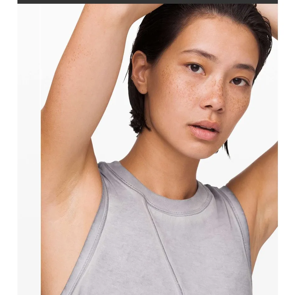 Lululemon Broken Beats Tank Washed Glacier Gray size 6 Cropped Loose Fit Muscle - Image 4