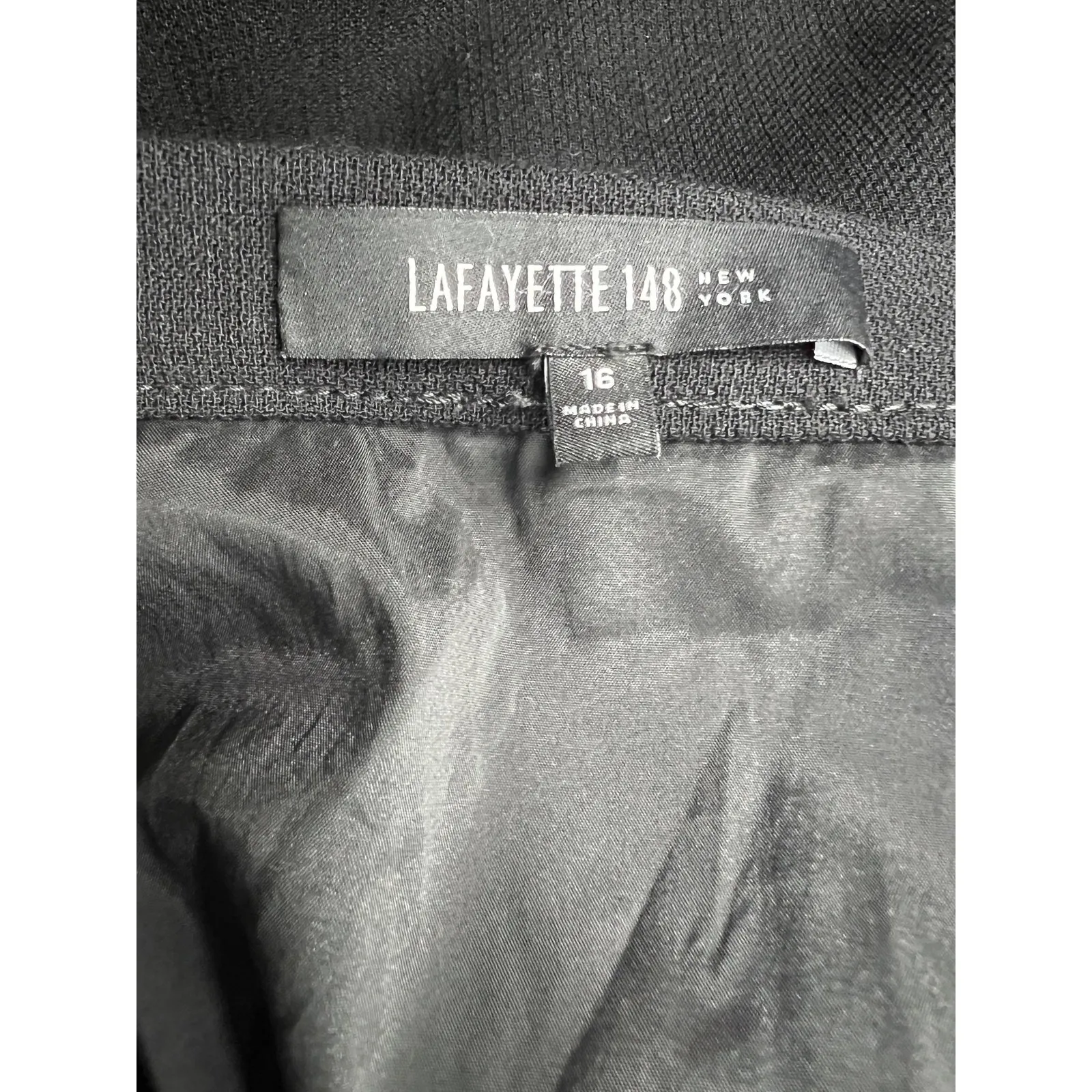 Lafayette 148 Skirt Womens 16 Black Blue Colorblock Wool Stretch Pencil Career - Image 2