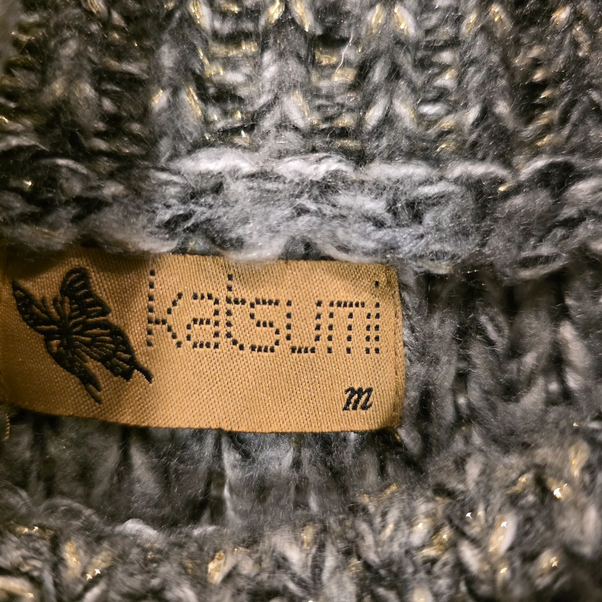 Elegant Gray Women's Turtleneck Sweater Silver Size M - Image 2