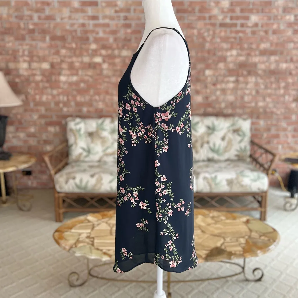 Olivaceous Dress Floral Shift Blue Chiffon Halter M Party Cocktail Garden Mini - Image 6