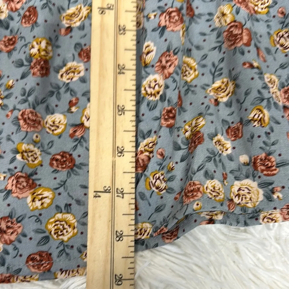 Impressions Blue Pink Tie Front Long Sleeve Lightweight Blouse balloon sleeves - Image 7