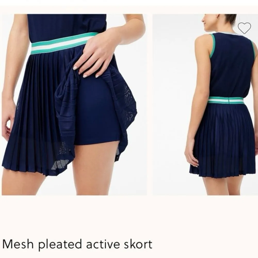 J.Crew Factory Mesh Pleated Active Skort 3X Women’s Antique Navy Blue - Image 6