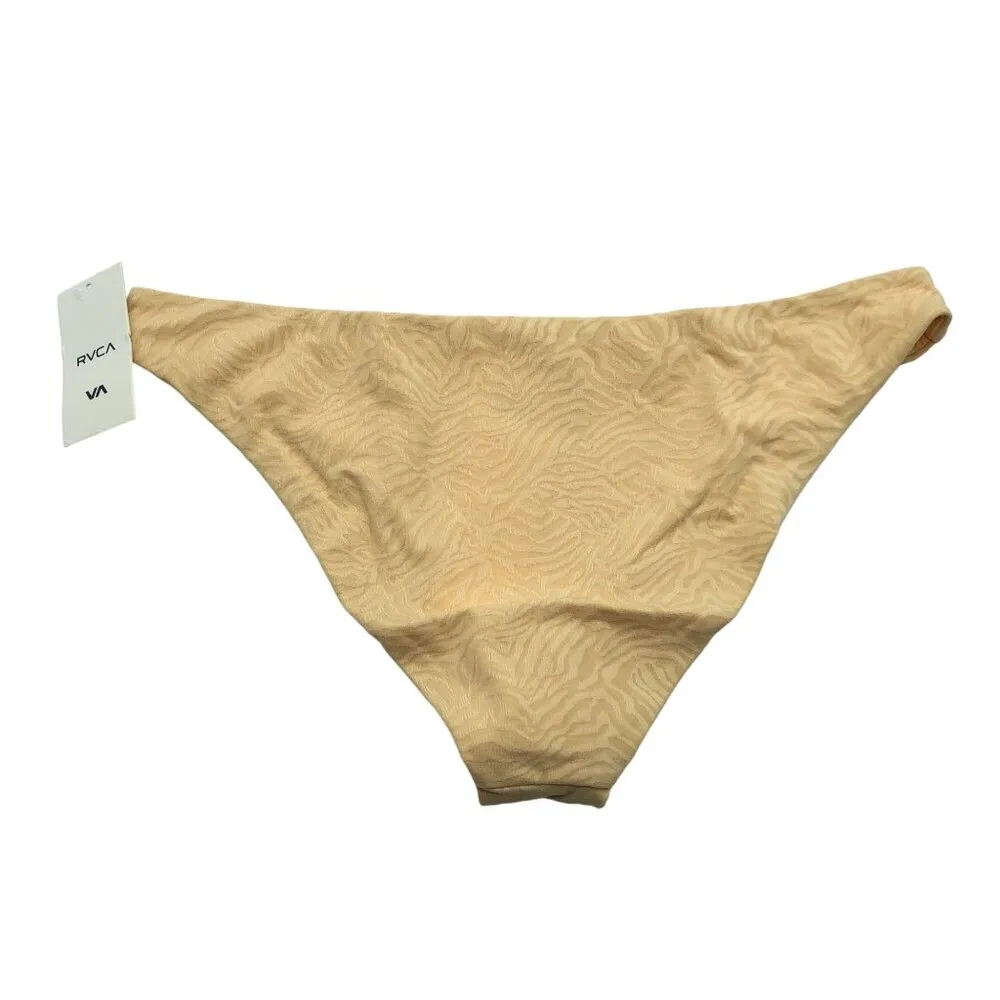 RVCA  Run Wild Low Rise Medium Coverage Bikini Bottom Yellow M/10 - Image 2