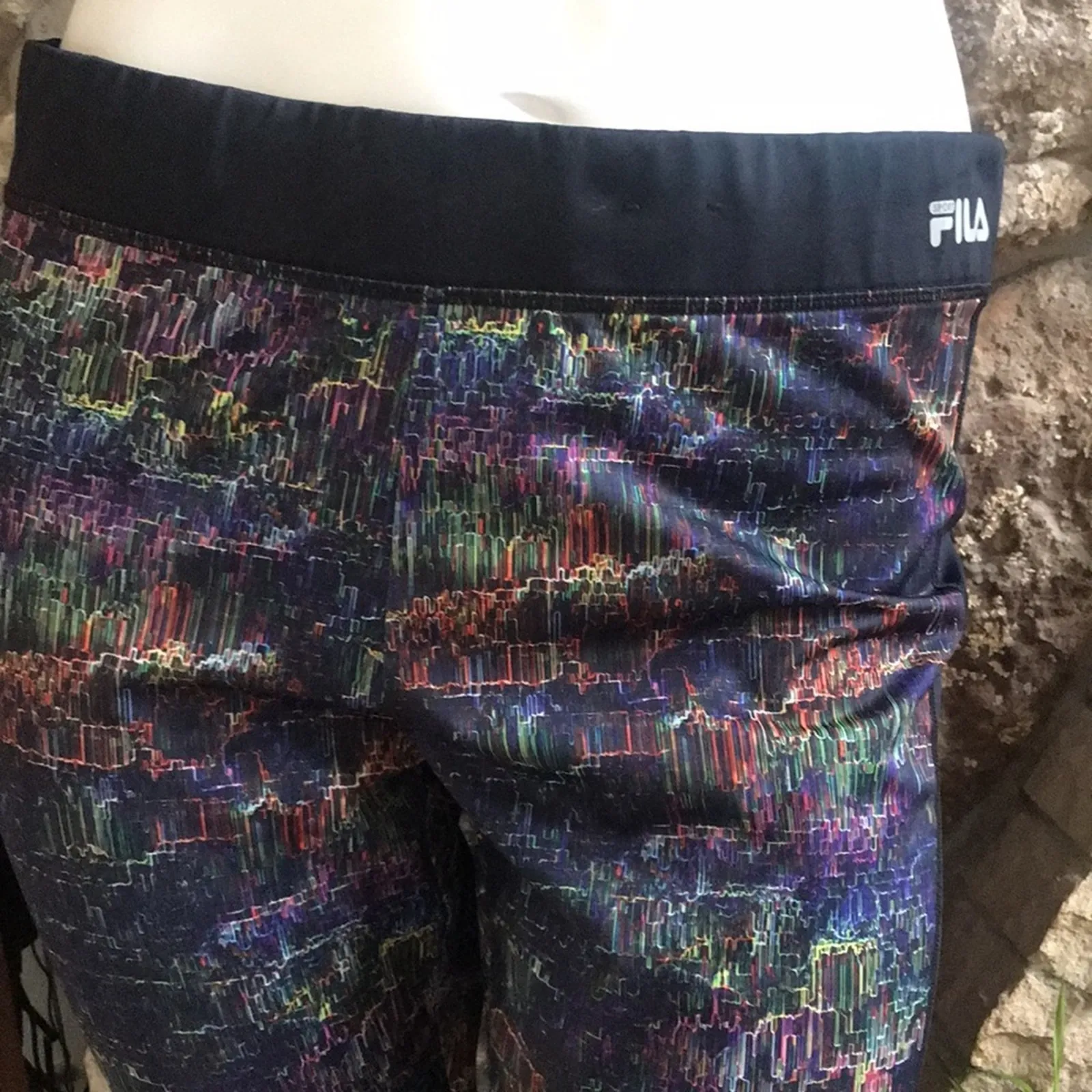 FILA Sport Multicolored Cropped Black Active Leggings Women's Size 1X - Image 5